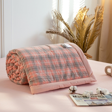 91家纺网 家纺一手货源 找家纺 （总）鸣升 新款全棉色织水洗棉棉花夏被（图片2无模特）