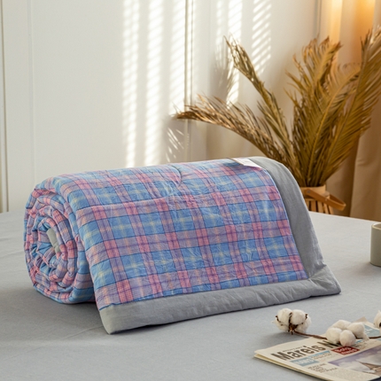 91家纺网 家纺一手货源 找家纺 （总）鸣升 新款全棉色织水洗棉棉花夏被（图片2无模特）