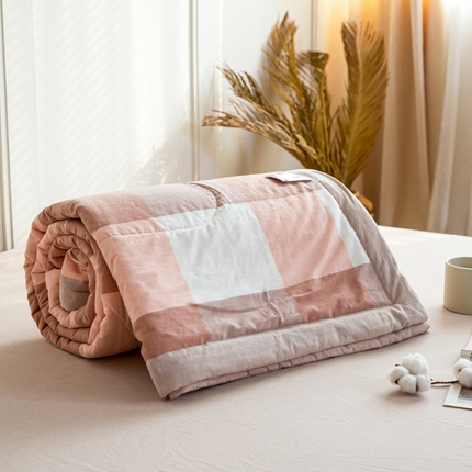 91家纺网 家纺一手货源 找家纺 （总）鸣升 新款全棉色织水洗棉棉花夏被（图片2无模特）