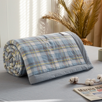 91家纺网 家纺一手货源 找家纺 （总）鸣升 新款全棉色织水洗棉棉花夏被（图片2无模特）