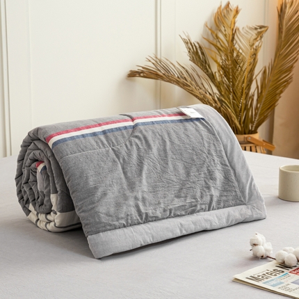 91家纺网 家纺一手货源 找家纺 （总）鸣升 新款全棉色织水洗棉棉花夏被（图片2无模特）