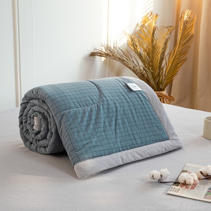 91家纺网 家纺一手货源 找家纺 （总）鸣升 新款全棉色织水洗棉棉花夏被（图片2无模特）