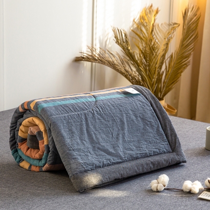 91家纺网 家纺一手货源 找家纺 （总）鸣升 新款全棉色织水洗棉棉花夏被（图片2无模特）