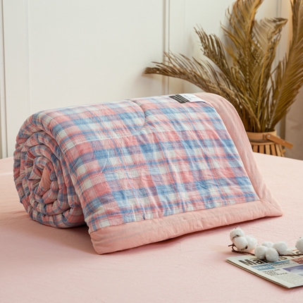 91家纺网 家纺一手货源 找家纺 （总）鸣升 新款全棉色织水洗棉棉花夏被（图片2无模特）