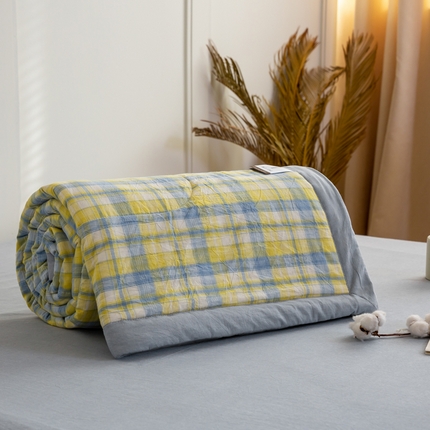 91家纺网 家纺一手货源 找家纺 （总）鸣升 新款全棉色织水洗棉棉花夏被（图片2无模特）