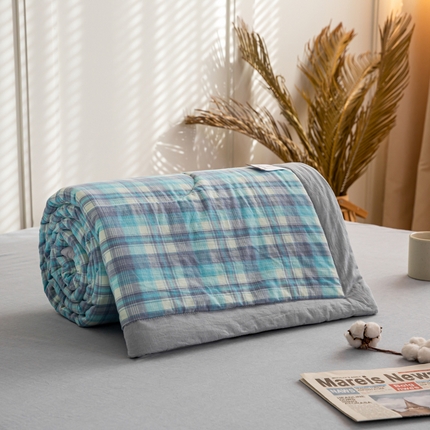 91家纺网 家纺一手货源 找家纺 （总）鸣升 新款全棉色织水洗棉棉花夏被（图片2无模特）