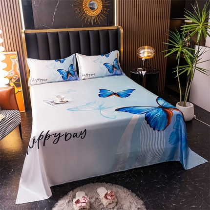 91家纺网 家纺一手货源 找家纺 总夏季大版冰丝床单凉感柔顺单件可水洗卡通凉席宿舍双人床