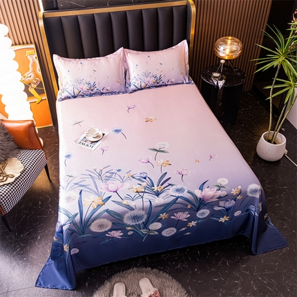 91家纺网 家纺一手货源 找家纺 总夏季大版冰丝床单凉感柔顺单件可水洗卡通凉席宿舍双人床