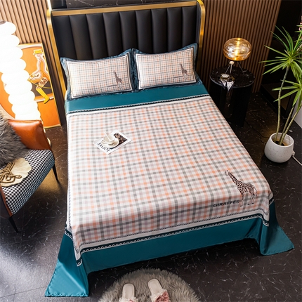 91家纺网 家纺一手货源 找家纺 总夏季大版冰丝床单凉感柔顺单件可水洗卡通凉席宿舍双人床