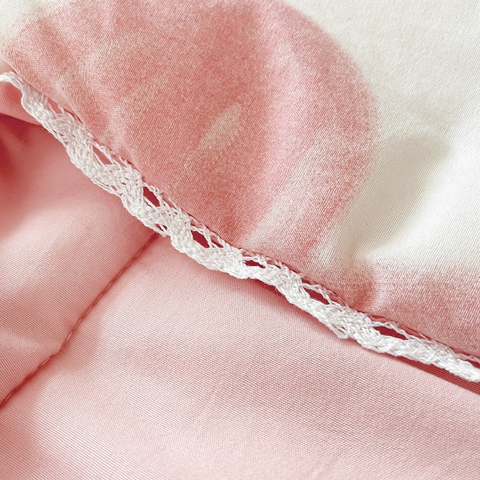 91家纺网 家纺一手货源 找家纺 寐居 2023新款A类亲肤水洗棉夏凉被 粉爱心