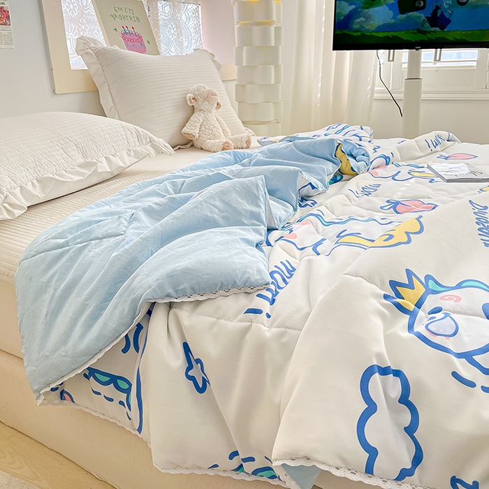 91家纺网 家纺一手货源 找家纺 寐居 2023新款A类亲肤水洗棉夏凉被 恐龙乐园