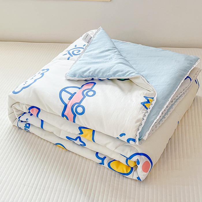 91家纺网 家纺一手货源 找家纺 寐居 2023新款A类亲肤水洗棉夏凉被 恐龙乐园