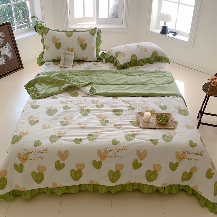 91家纺网 家纺一手货源 找家纺 （总）星期八2023款水洗棉麻床盖+枕套+夏被