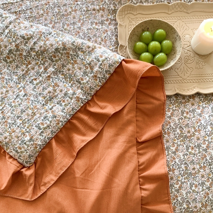 91家纺网 家纺一手货源 找家纺 星期八2023款水洗棉麻床盖+枕套+夏被 蕙兰