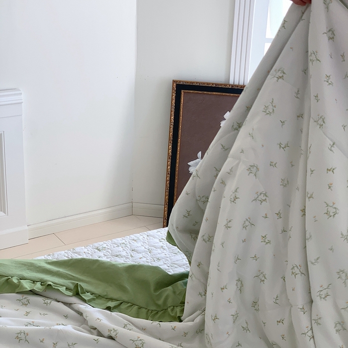 91家纺网 家纺一手货源 找家纺 星期八2023款水洗棉麻床盖+枕套+夏被 眷恋