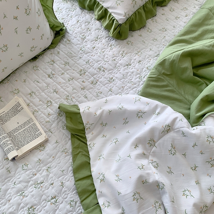 91家纺网 家纺一手货源 找家纺 星期八2023款水洗棉麻床盖+枕套+夏被 眷恋