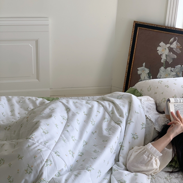 91家纺网 家纺一手货源 找家纺 星期八2023款水洗棉麻床盖+枕套+夏被 眷恋