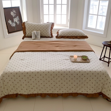 星期八2023款水洗棉麻床盖+枕套+夏被 铃兰