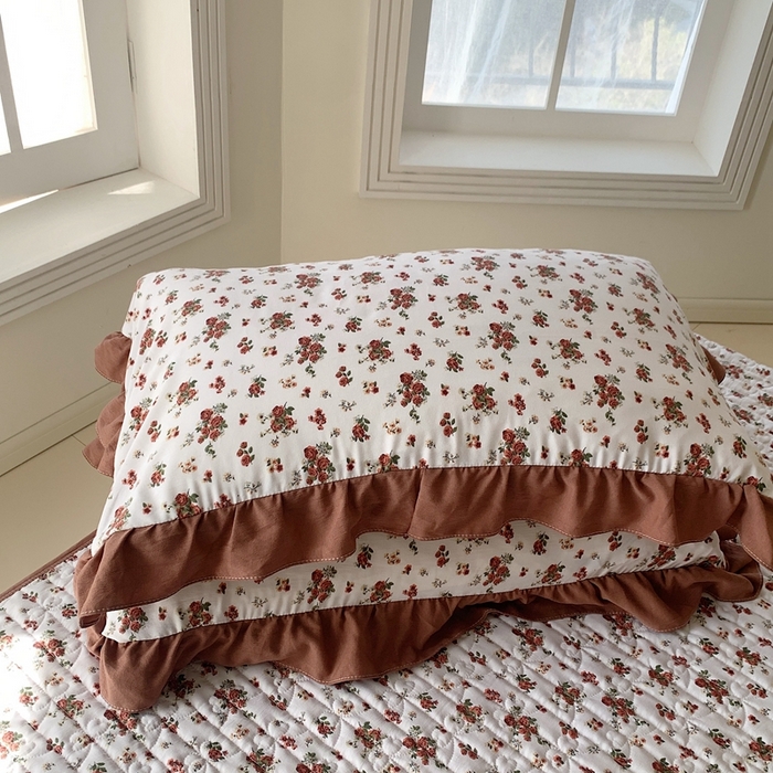 91家纺网 家纺一手货源 找家纺 星期八2023款水洗棉麻床盖+枕套+夏被 玫瑰花园