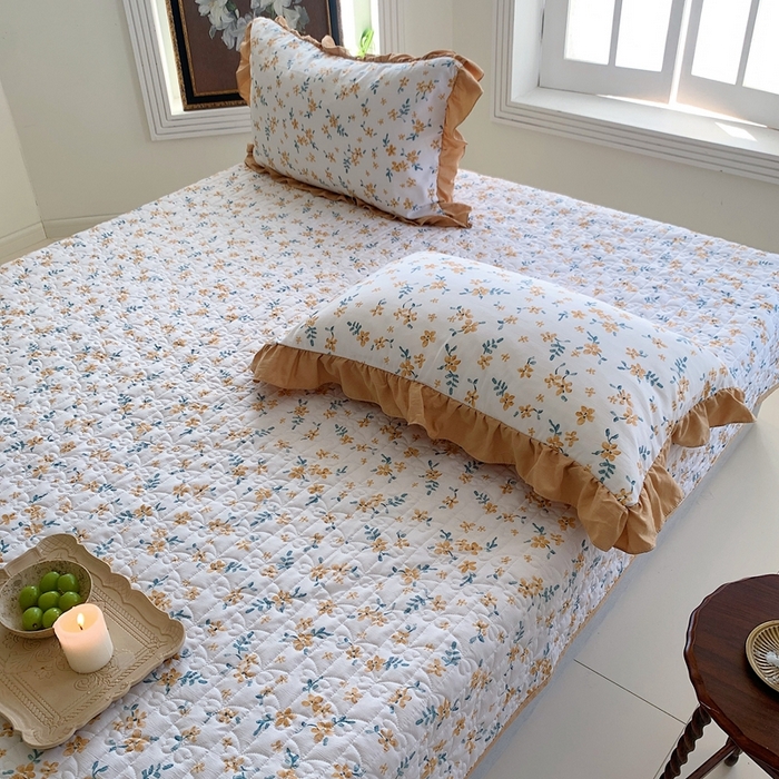 91家纺网 家纺一手货源 找家纺 星期八2023款水洗棉麻床盖+枕套+夏被 夏朵