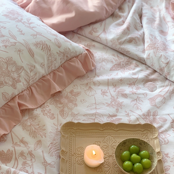 91家纺网 家纺一手货源 找家纺 星期八2023款水洗棉麻床盖+枕套+夏被 夏芮