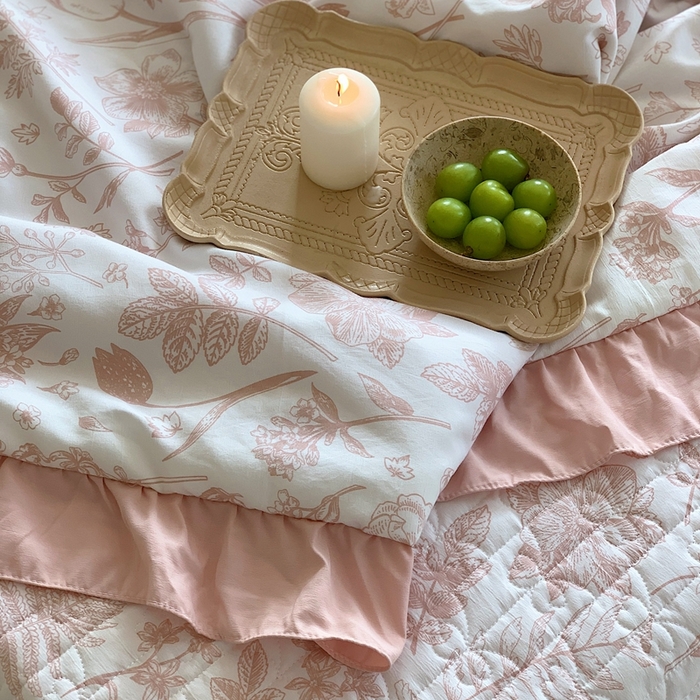 91家纺网 家纺一手货源 找家纺 星期八2023款水洗棉麻床盖+枕套+夏被 夏芮