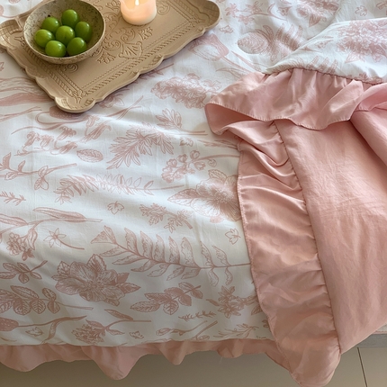 星期八2023款水洗棉麻床盖+枕套+夏被 夏芮