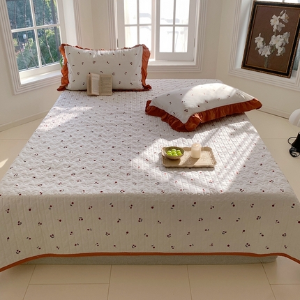 星期八2023款水洗棉麻床盖+枕套+夏被 樱桃