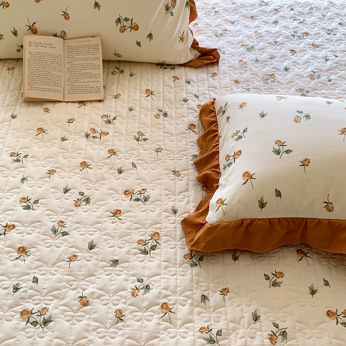 91家纺网 家纺一手货源 找家纺 星期八2023款水洗棉麻床盖+枕套+夏被 幽静