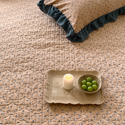 星期八2023款水洗棉麻床盖+枕套+夏被 朱槿