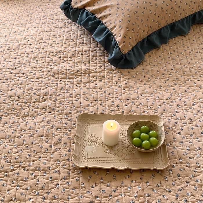 91家纺网 家纺一手货源 找家纺 星期八2023款水洗棉麻床盖+枕套+夏被 朱槿