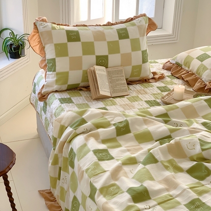 91家纺网 家纺一手货源 找家纺 （总）星期八2023款水洗棉麻床盖+枕套+夏被