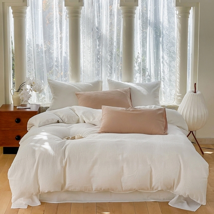 91家纺网 家纺一手货源 找家纺 （总）例外Home  2023新款全棉加厚提花华夫格四件套--蜂窝系列