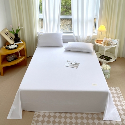 91家纺网 家纺一手货源 找家纺 衿成 2025新款13372喷气织造全棉纯色单品床单 典雅白
