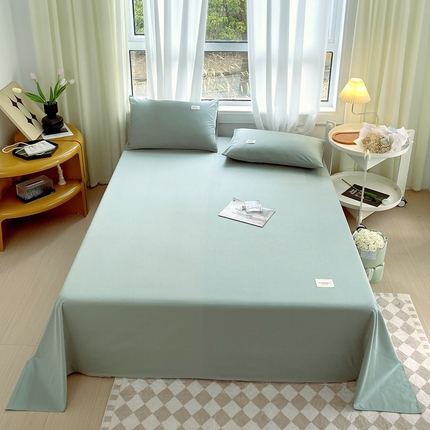 91家纺网 家纺一手货源 找家纺 衿成 2025新款13372喷气织造全棉纯色单品床单 牛油果