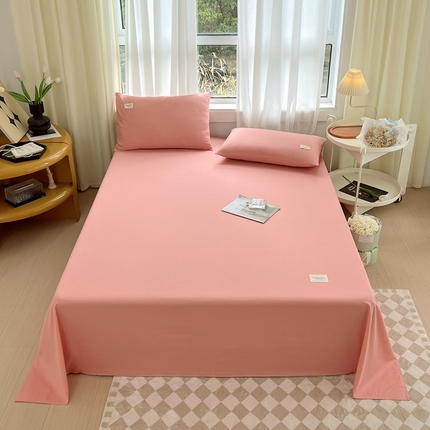 91家纺网 家纺一手货源 找家纺 衿成 2025新款13372喷气织造全棉纯色单品床单 香妃粉