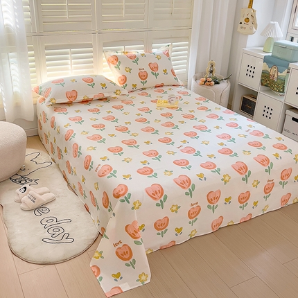 91家纺网 家纺一手货源 找家纺 （总）百寐 2023新款全棉13372纯棉碎花小清新卡通床单