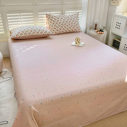 91家纺网 家纺一手货源 找家纺 （总）百寐 2023新款全棉13372纯棉碎花小清新卡通床单