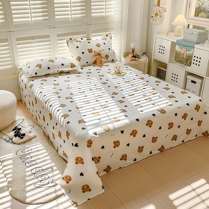 91家纺网 家纺一手货源 找家纺 （总）百寐 2023新款全棉13372纯棉碎花小清新卡通床单