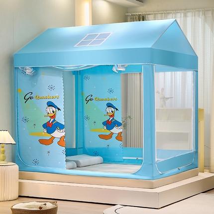 91家纺网 家纺一手货源 找家纺 安金 2023新款防摔迪士尼公主城堡儿童游戏屋坐床家用蚊帐 唐老鸭