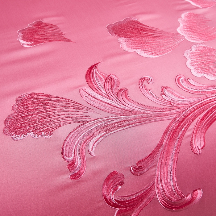 91家纺网 家纺一手货源 找家纺 高大尚 2023新款长绒棉奢华婚庆多件套系列-甜甜蜜蜜（粉） 床单款八件套