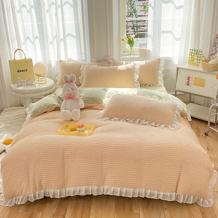 慕澄  2023新款叶子泡泡雪纺花边系列 叶子泡泡-粉清绿