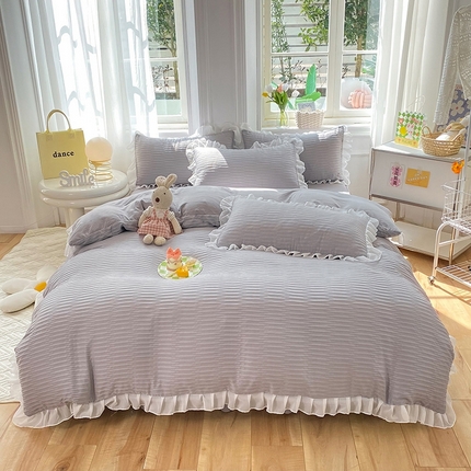 慕澄  2023新款叶子泡泡雪纺花边系列 叶子泡泡-仙仙灰