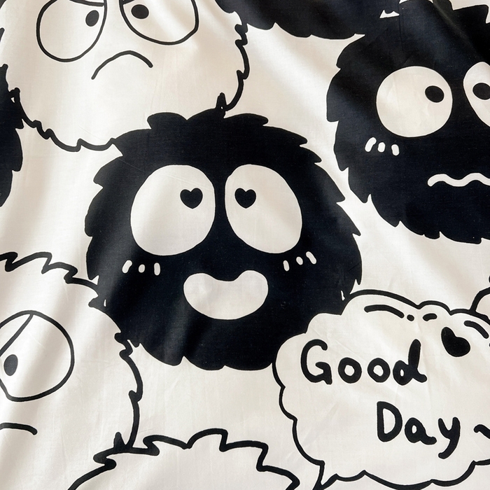 91家纺网 家纺一手货源 找家纺 西引力 2023新款全棉AB版童趣印花套件系列单品床单床笠 煤球