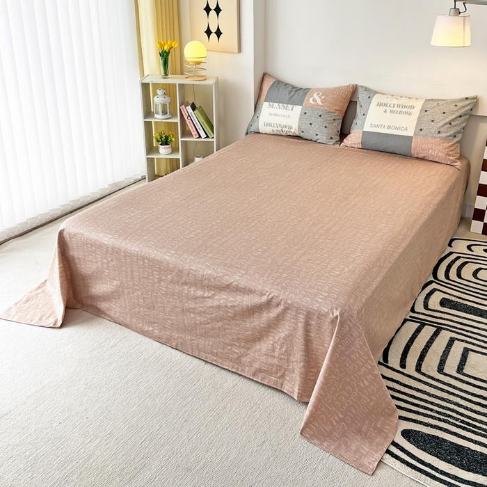 91家纺网 家纺一手货源 找家纺 西引力 2023新款全棉AB版童趣印花套件系列单品床单床笠 英伦字母