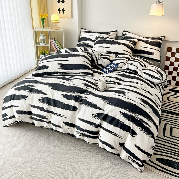 91家纺网 家纺一手货源 找家纺 西引力 2023新款全棉AB版童趣印花套件系列单品床单床笠 云端