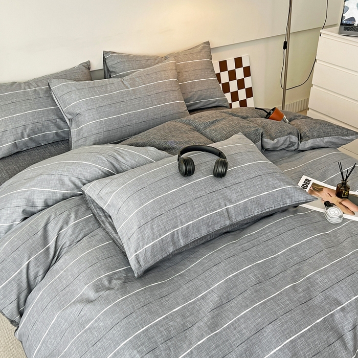 91家纺网 家纺一手货源 找家纺 西引力2023新款全棉AB版童趣印花套件系列四件套  布鲁斯