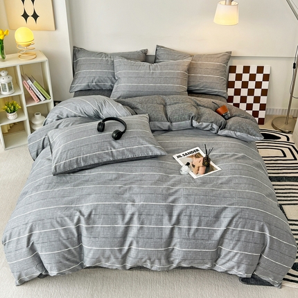 91家纺网 家纺一手货源 找家纺 （总）西引力2023新款全棉AB版童趣印花套件系列四件套