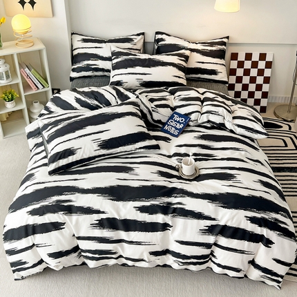 91家纺网 家纺一手货源 找家纺 （总）西引力2023新款全棉AB版童趣印花套件系列四件套