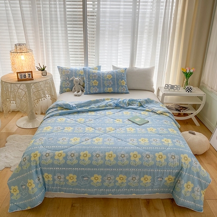 91家纺网 家纺一手货源 找家纺 总 鹏程 2023新款A类凉感丝牛奶丝夏凉被柔感针织棉夏被